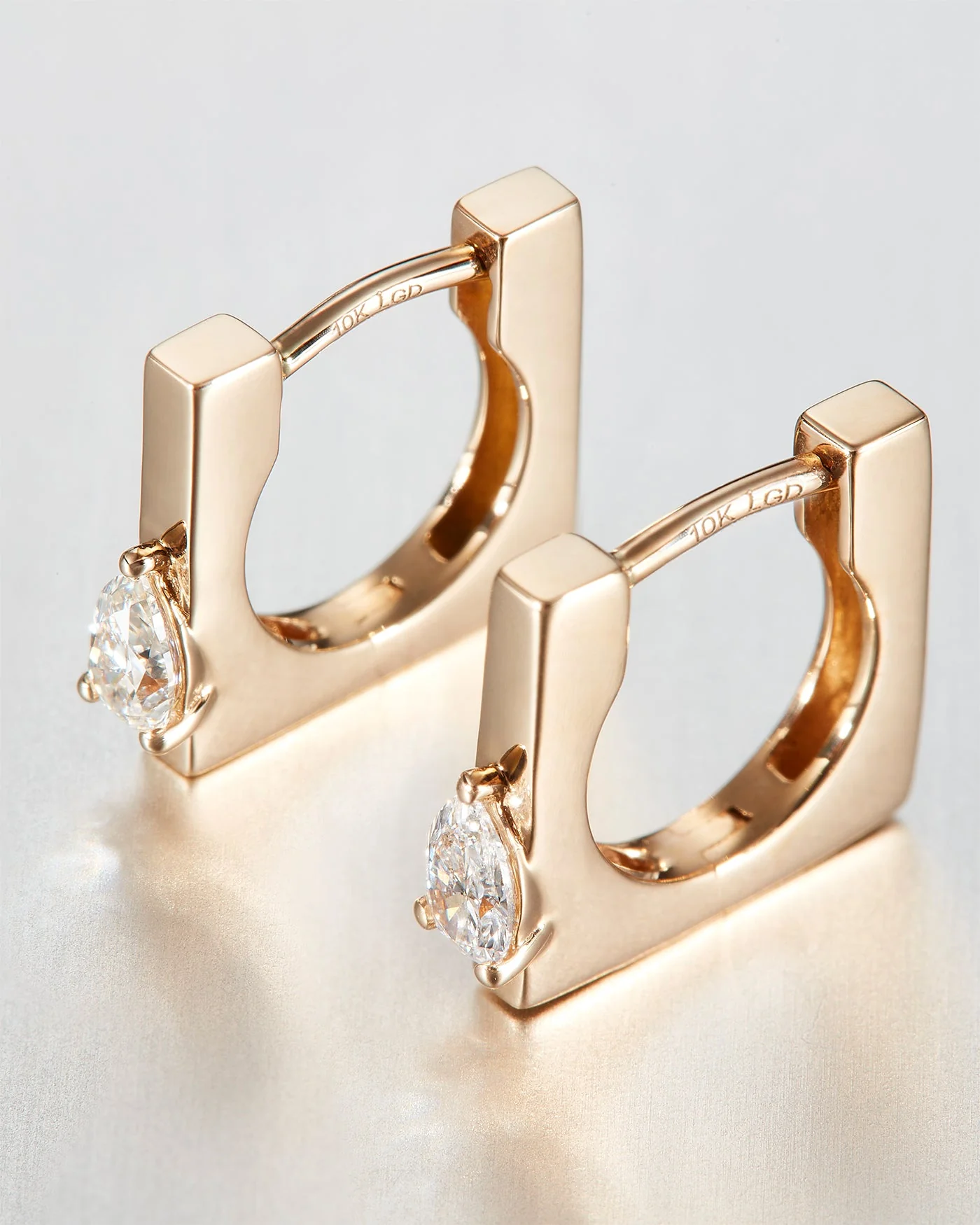 10K Gold Lab Grown Diamond Huggie Earrings - 0.20 CTW