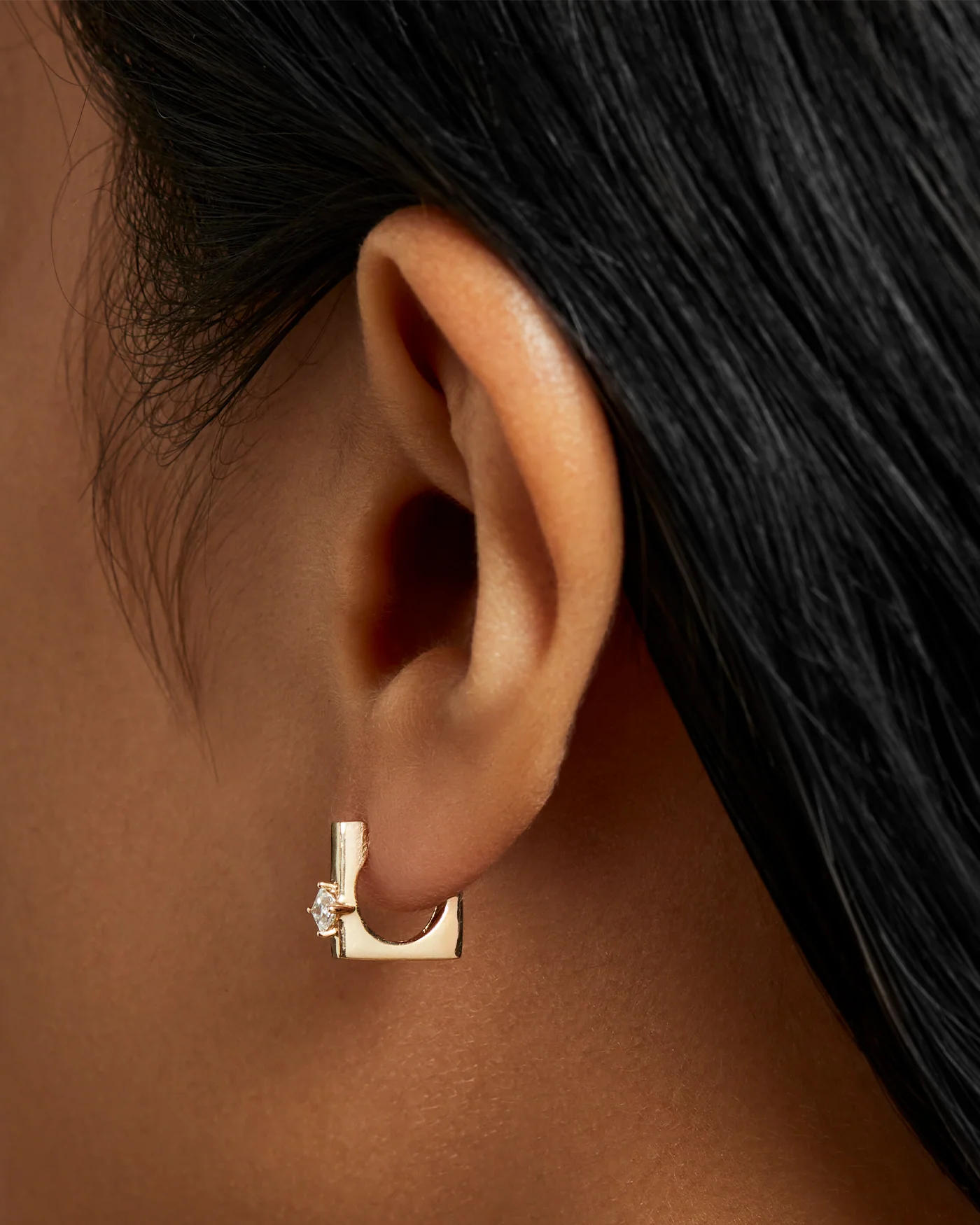 10K Gold Lab Grown Diamond Huggie Earrings - 0.22 CTW - Image 4