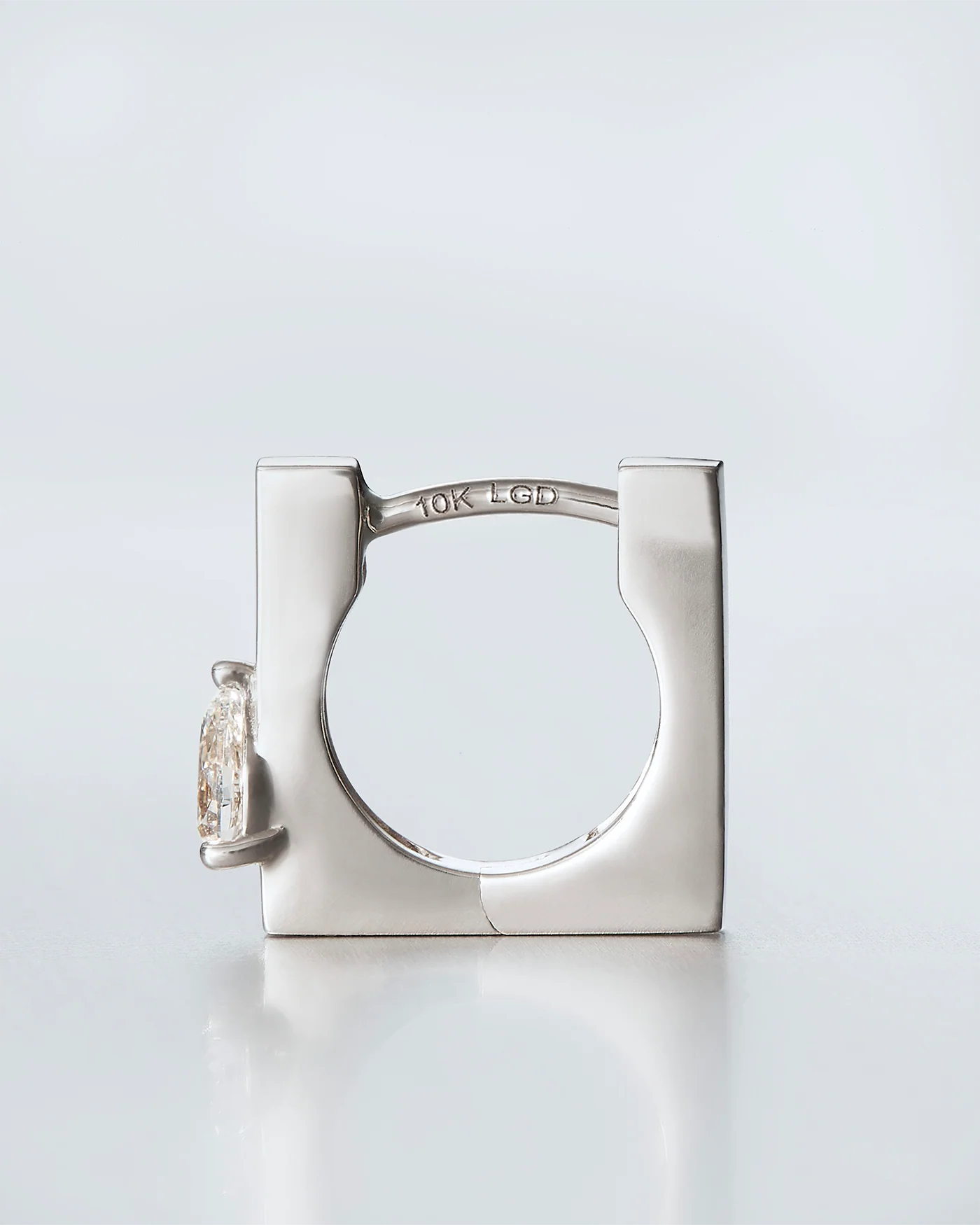 10K White Gold Lab Grown Diamond Huggie Earrings - 0.20 CTW - Image 3