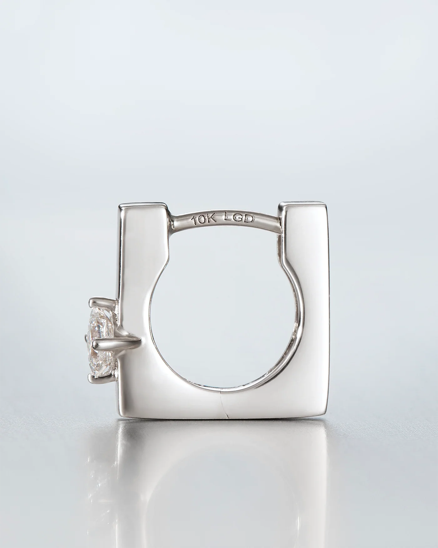 10K White Gold Lab Grown Diamond Huggie Earrings - 0.22 CTW - Image 3