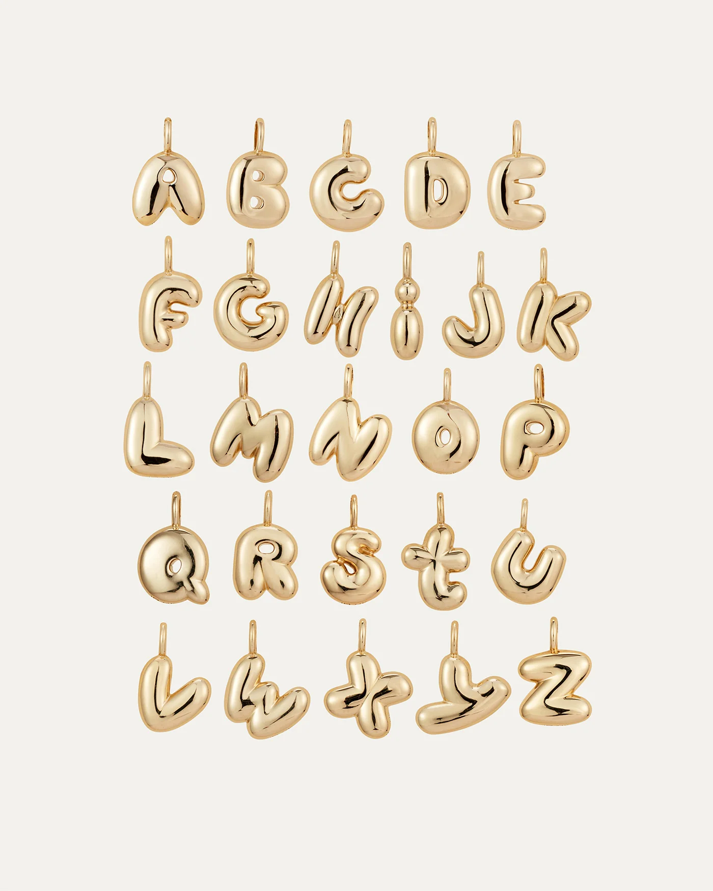 14K Gold Bubble Letter Necklace - B - Image 5