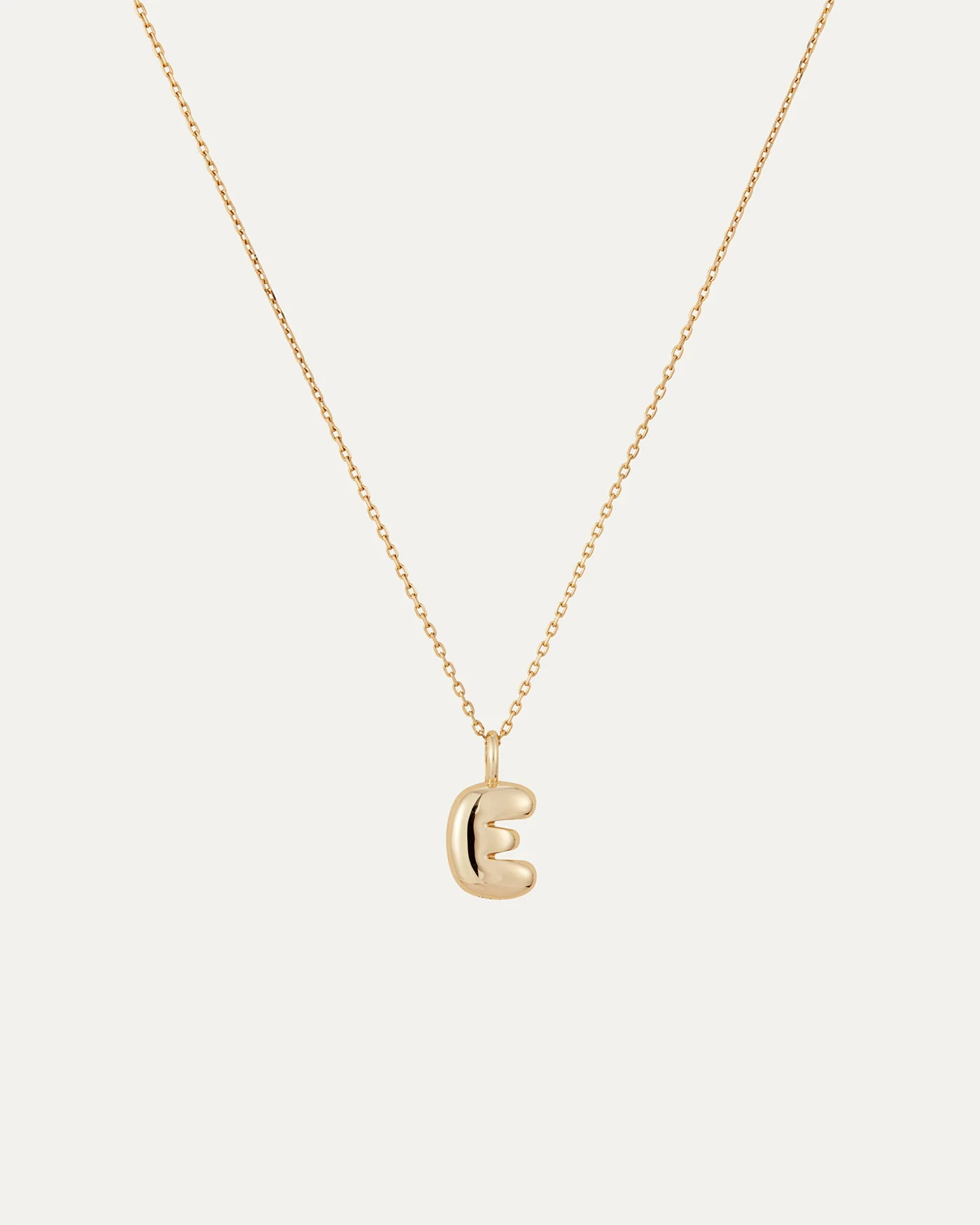 14K Gold Bubble Letter Necklace - E
