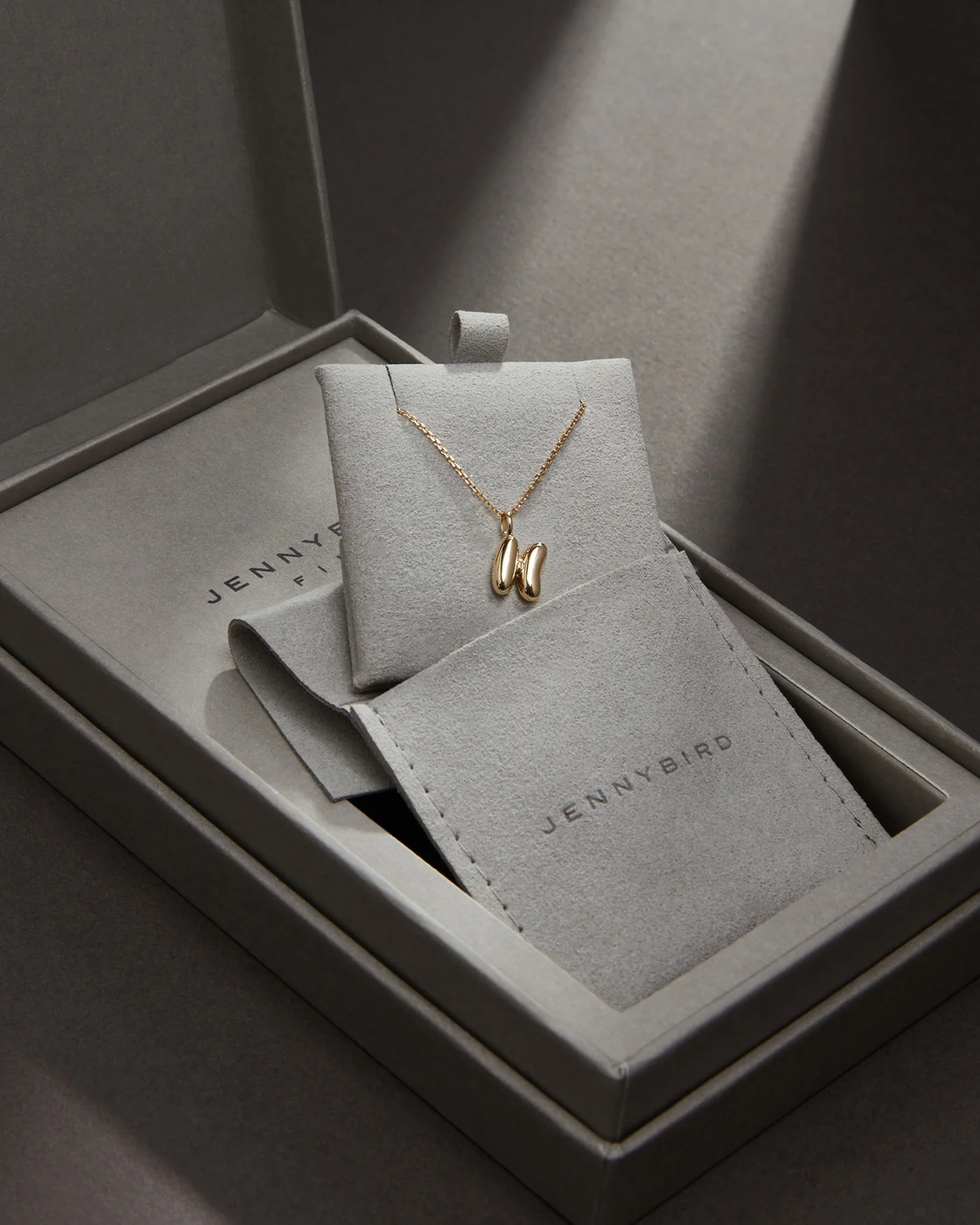 14K Gold Bubble Letter Necklace - H - Image 6