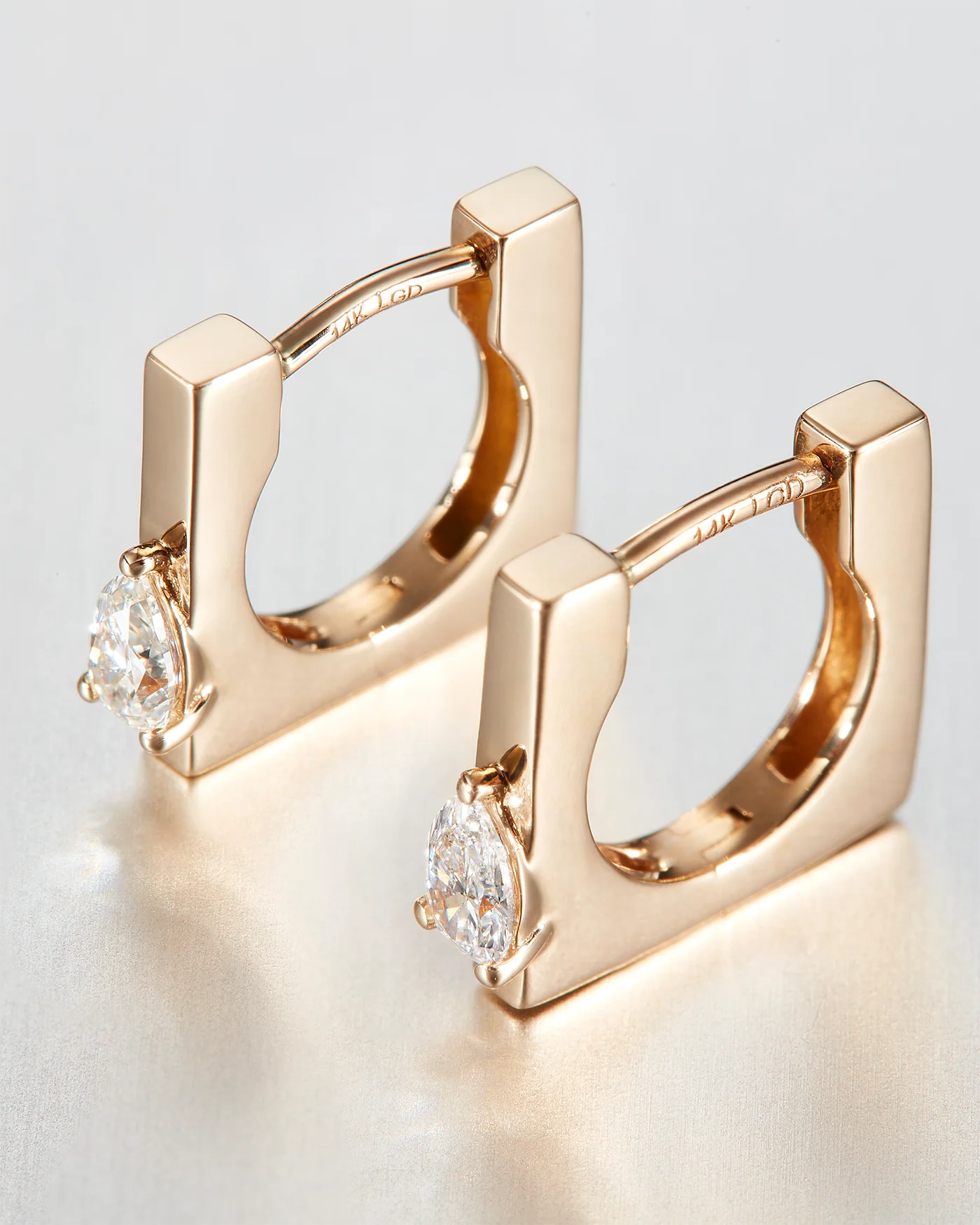 14K Gold Lab Grown Diamond Huggie Earrings - 0.20 CTW