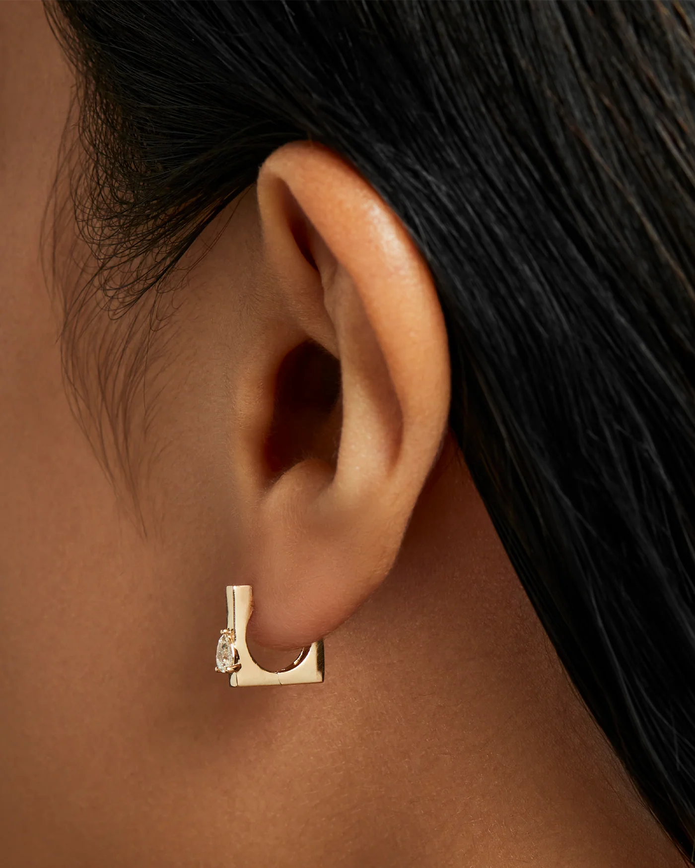 14K Gold Lab Grown Diamond Huggie Earrings - 0.20 CTW - Image 4