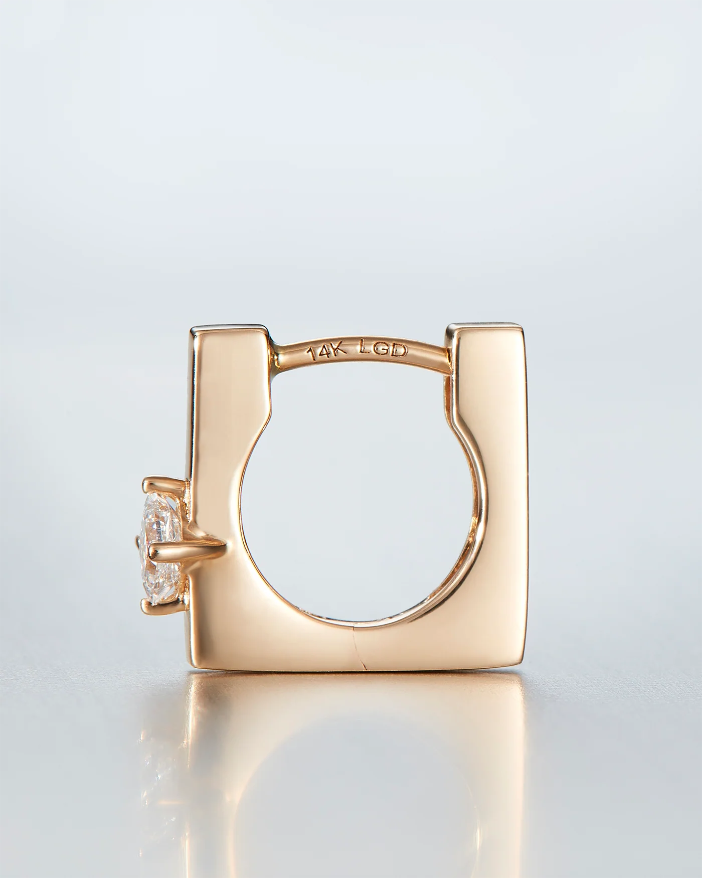 14K Gold Lab Grown Diamond Huggie Earrings - 0.22 CTW - Image 3