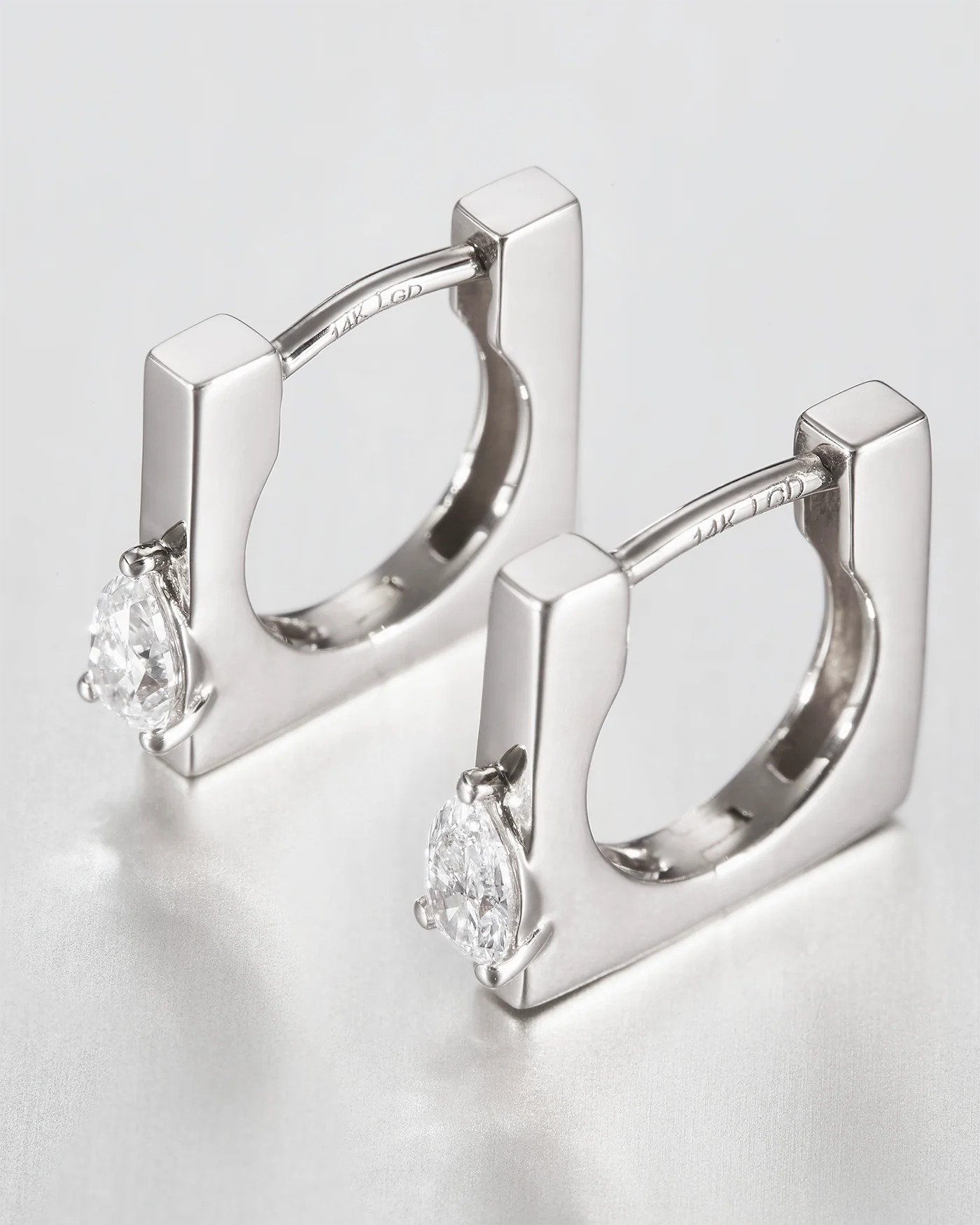 14K White Gold Lab Grown Diamond Huggie Earrings - 0.20 CTW