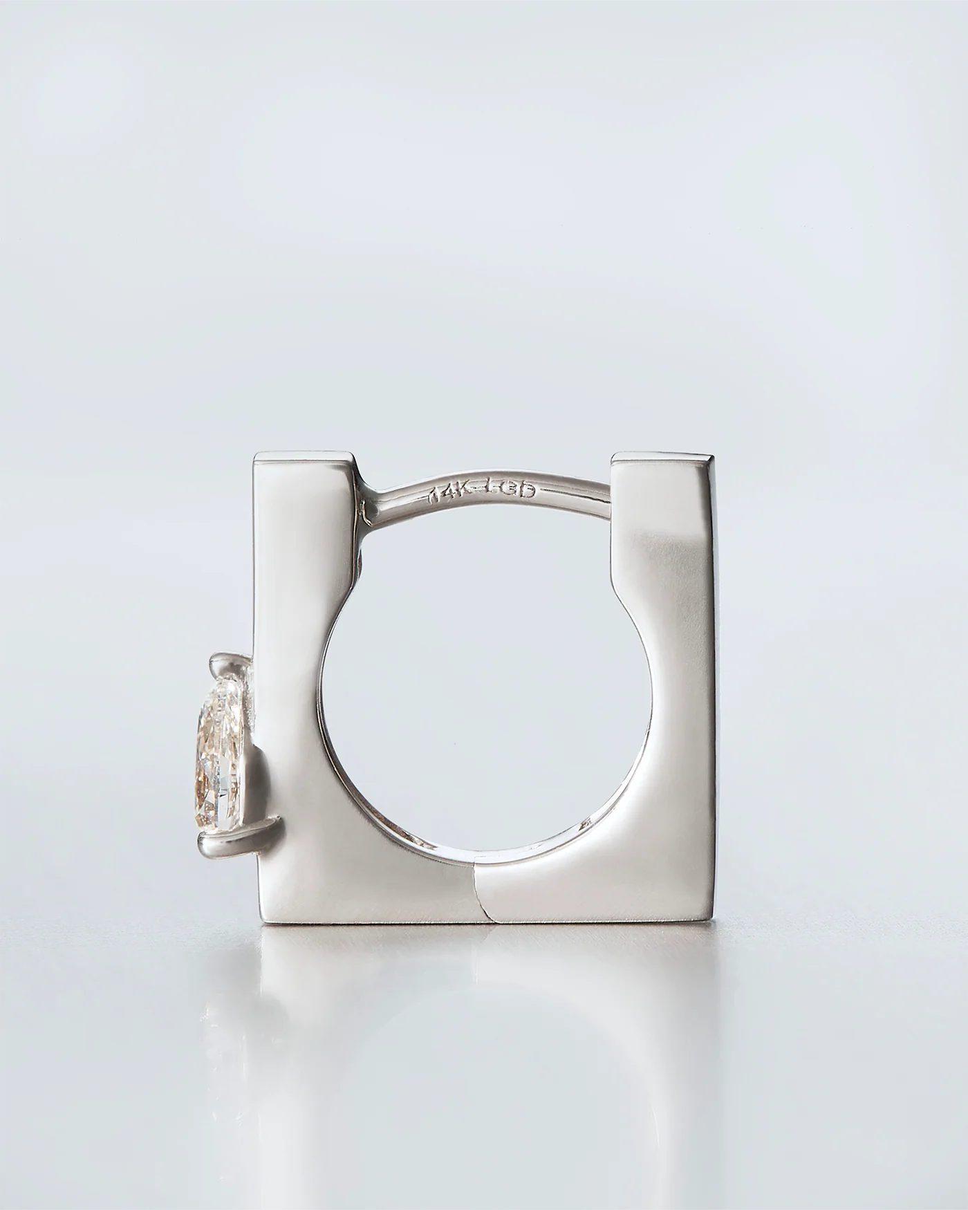 14K White Gold Lab Grown Diamond Huggie Earrings - 0.20 CTW - Image 3