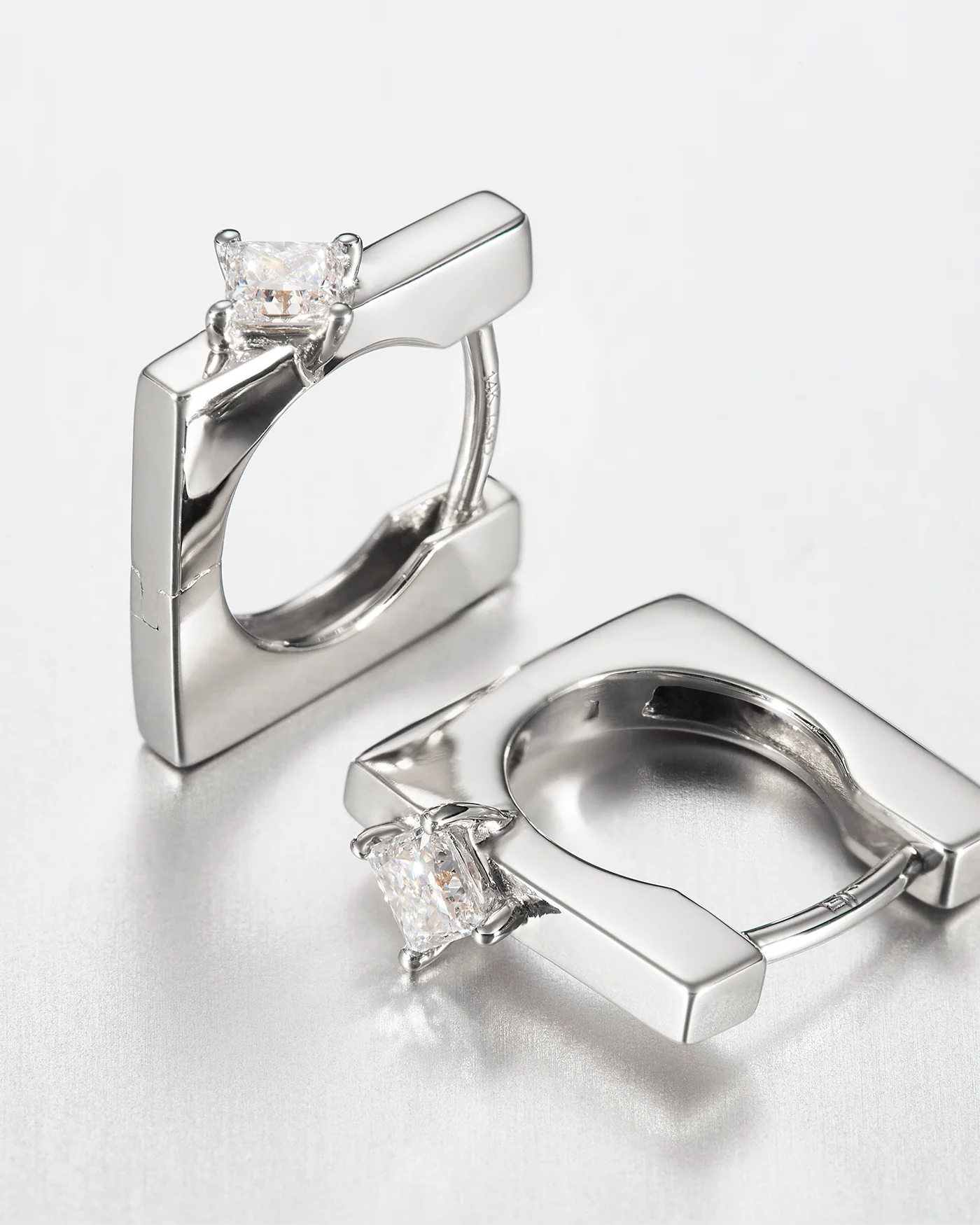 14K White Gold Lab Grown Diamond Huggie Earrings - 0.22 CTW