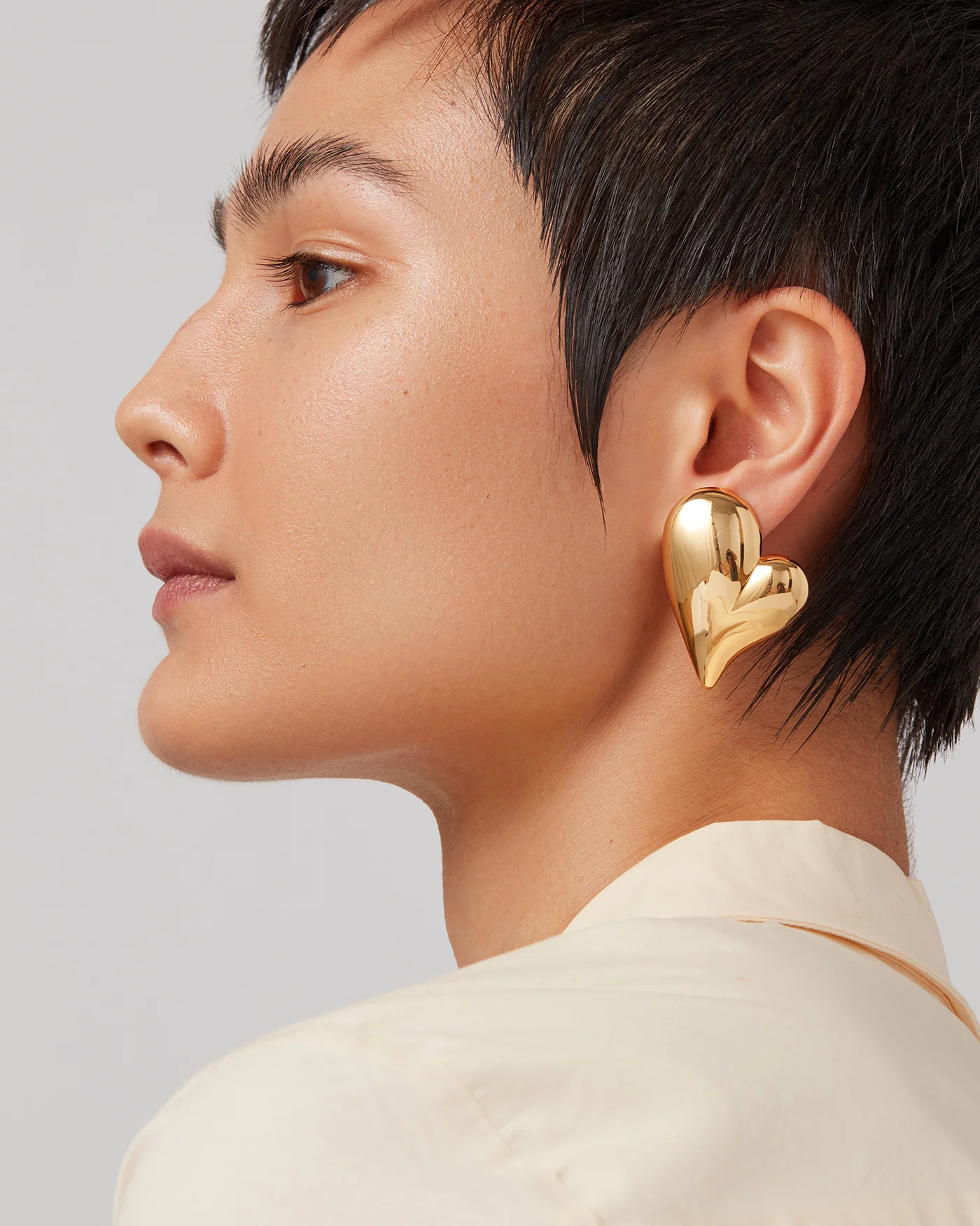 Mega Art Heart Button Earrings - Image 2