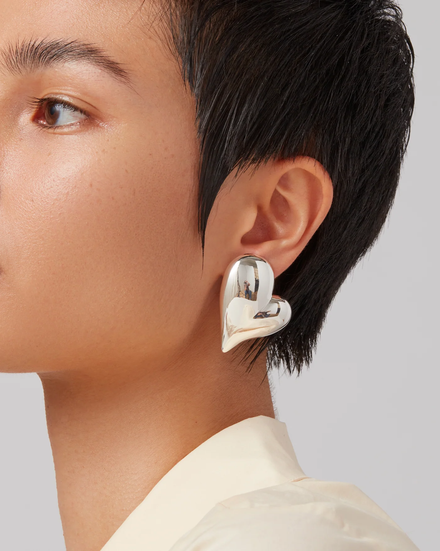 Mega Art Heart Button Earrings - Image 5