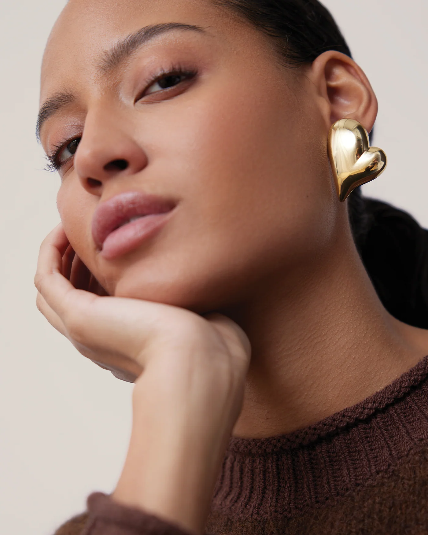 Mega Art Heart Button Earrings - Image 2