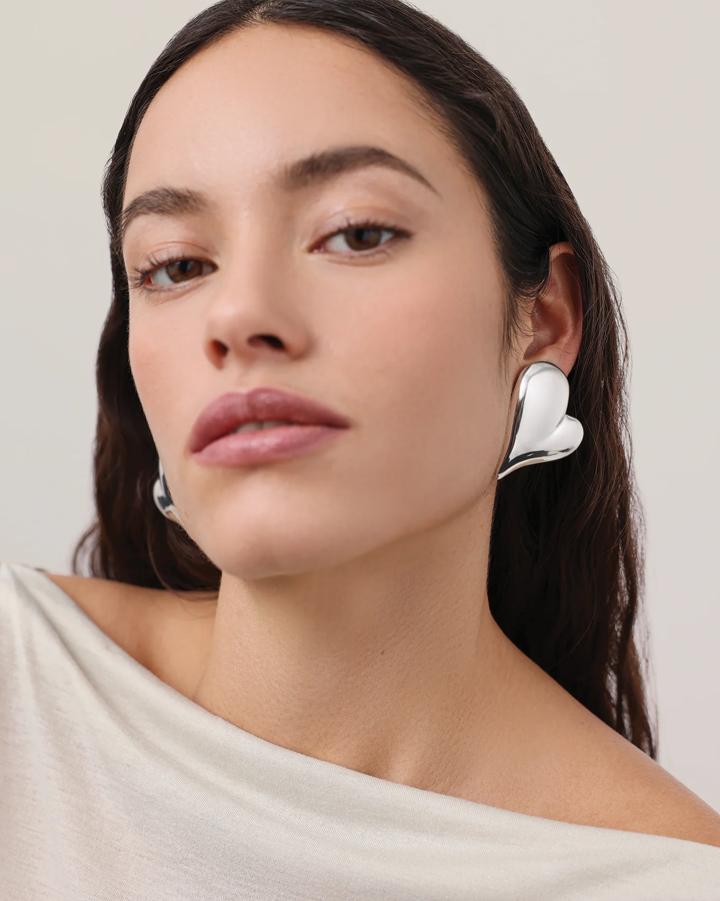 Mega Art Heart Button Earrings - Image 2