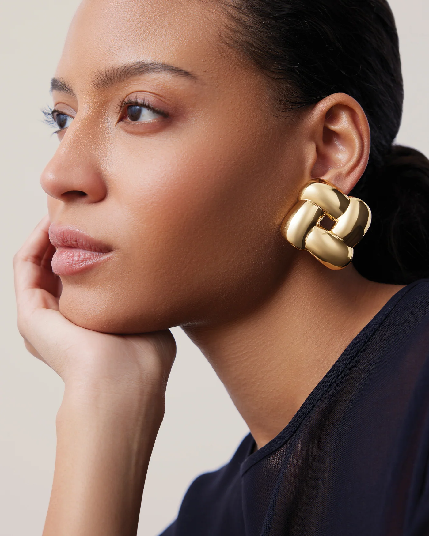 Mega Woven Square Earrings - Image 4