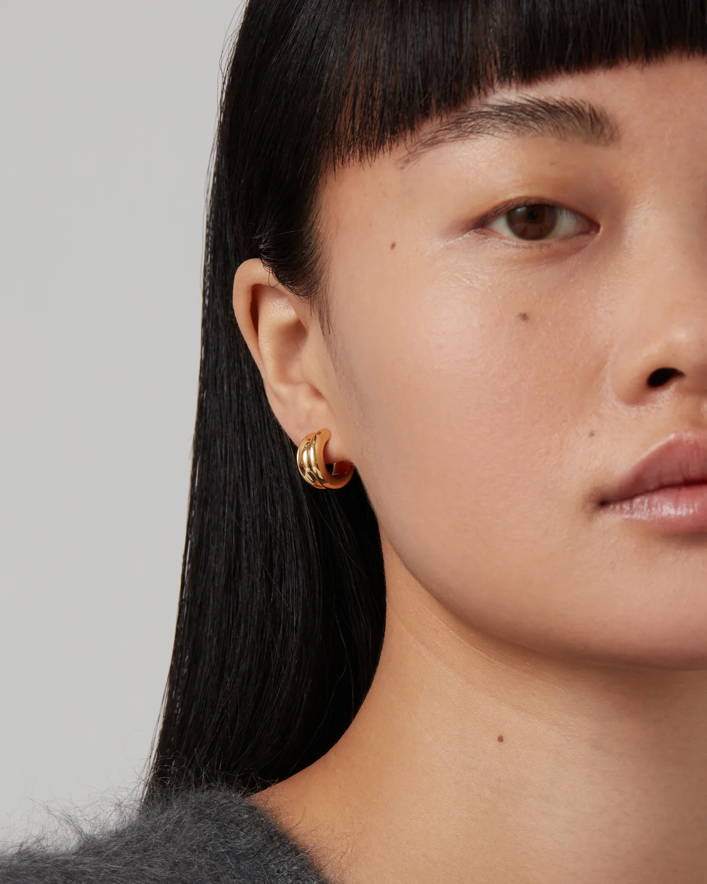 Mini Lennon Hoop Earrings - Image 2