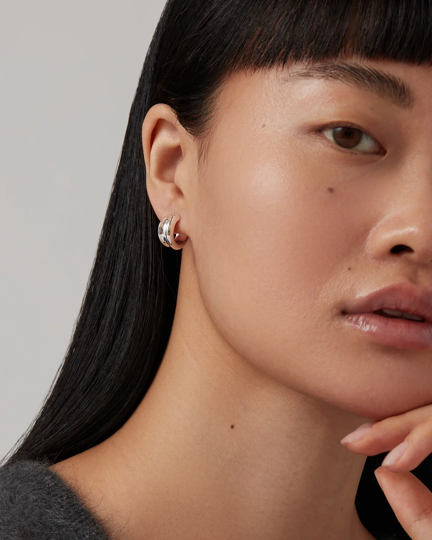 Mini Lennon Hoop Earrings - Image 2