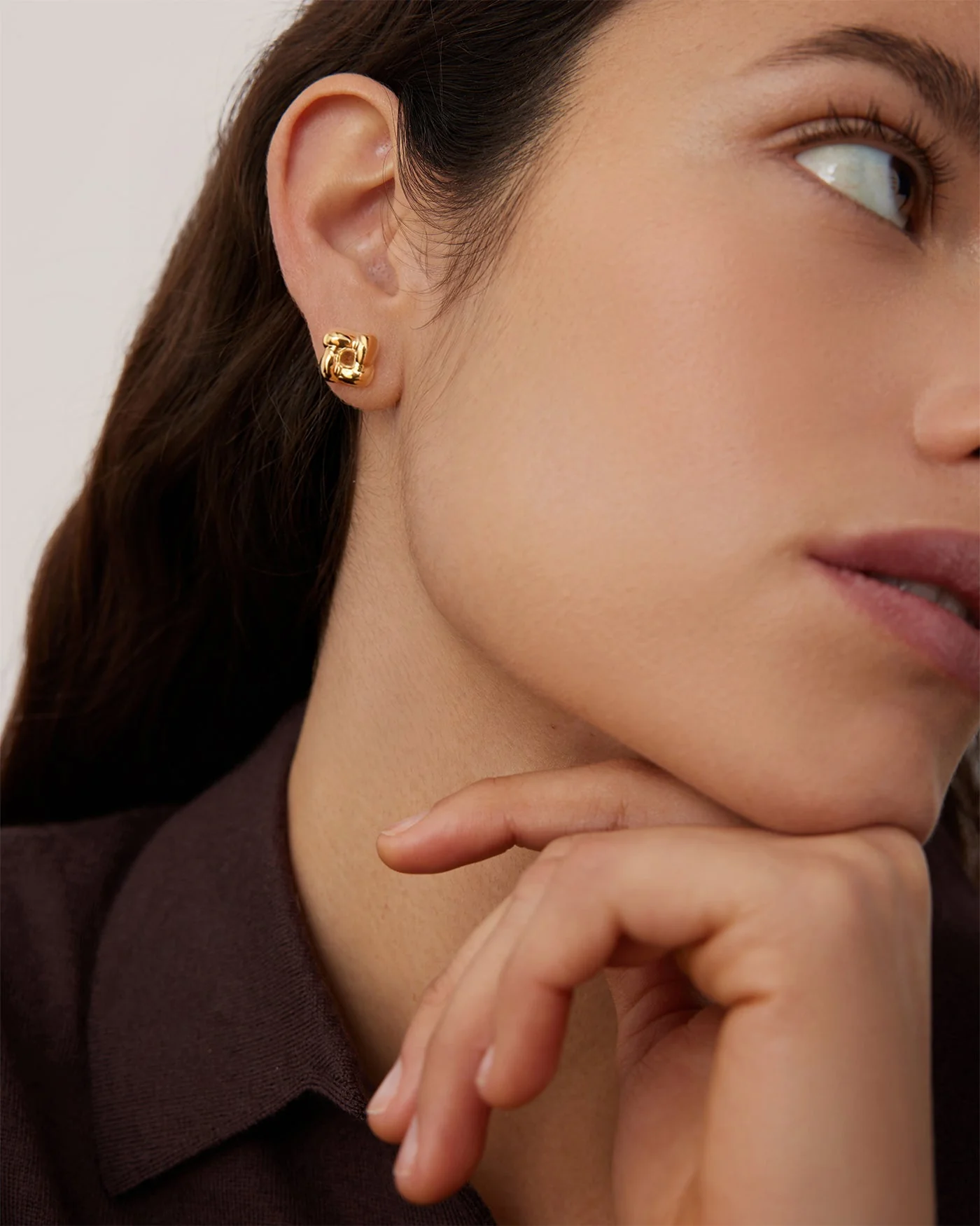 Mini Woven Square Earrings - Image 4