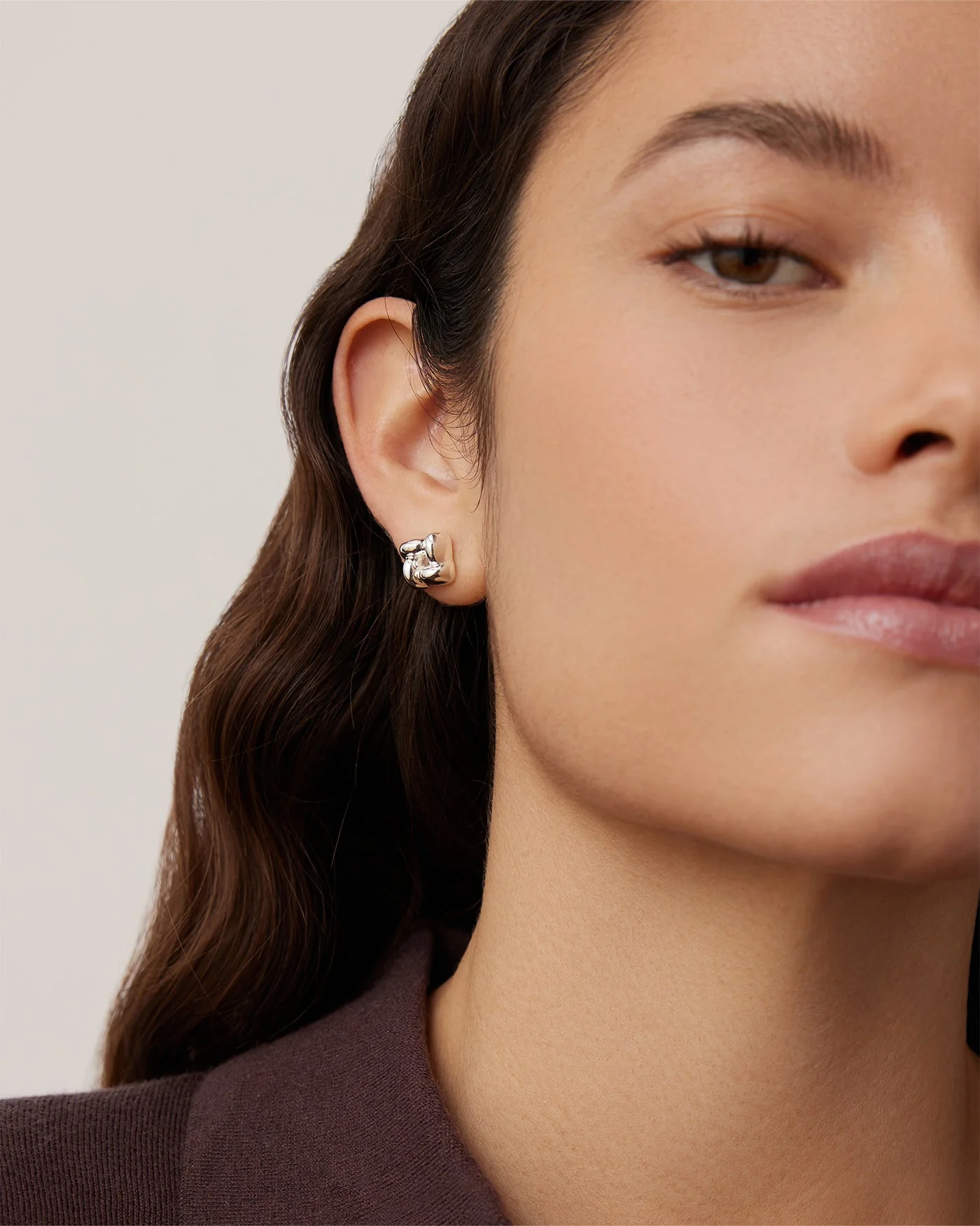 Mini Woven Square Earrings - Image 2