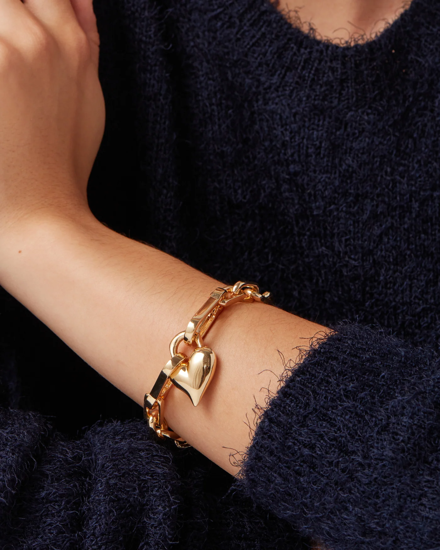 Padlock Heart Chain Bracelet - Image 4