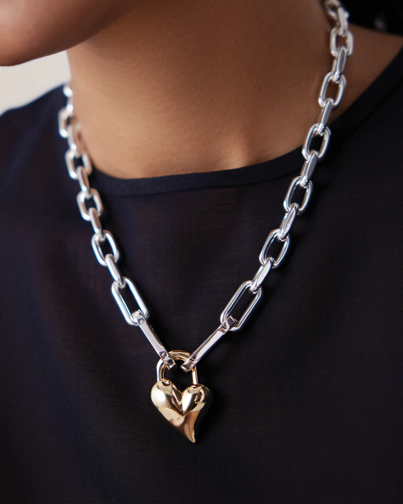 Padlock Heart Pendant Necklace - Image 4