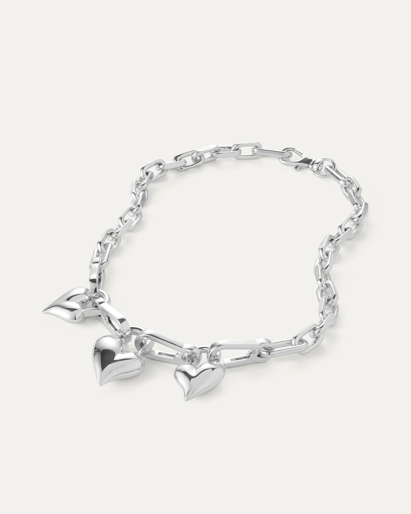 Padlock Triple Heart Pendant Necklace - Image 3