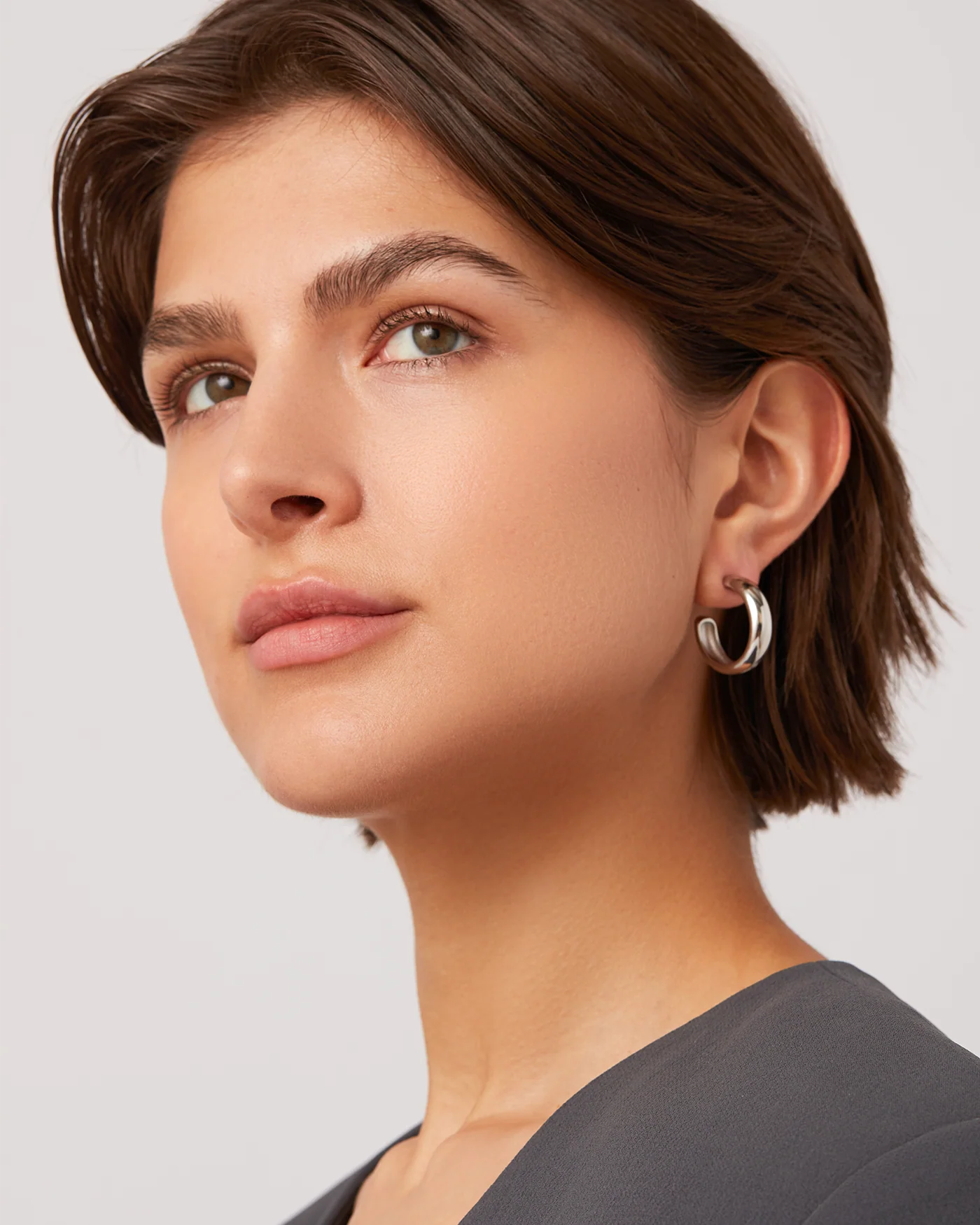 Staple Hoop Earrings - Medium - Image 2